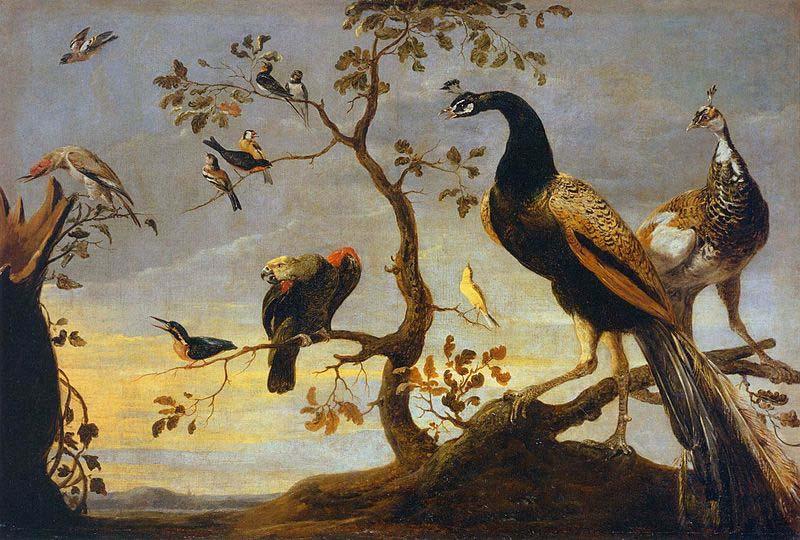 Frans Snyders Group of Birds Perched on Branches